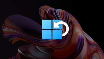 Logo Windows 11 se šipkou směřující zpět označující odinstalaci aktualizace